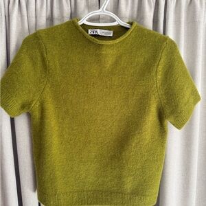 NWT Zara Chartreuse Knit Top
